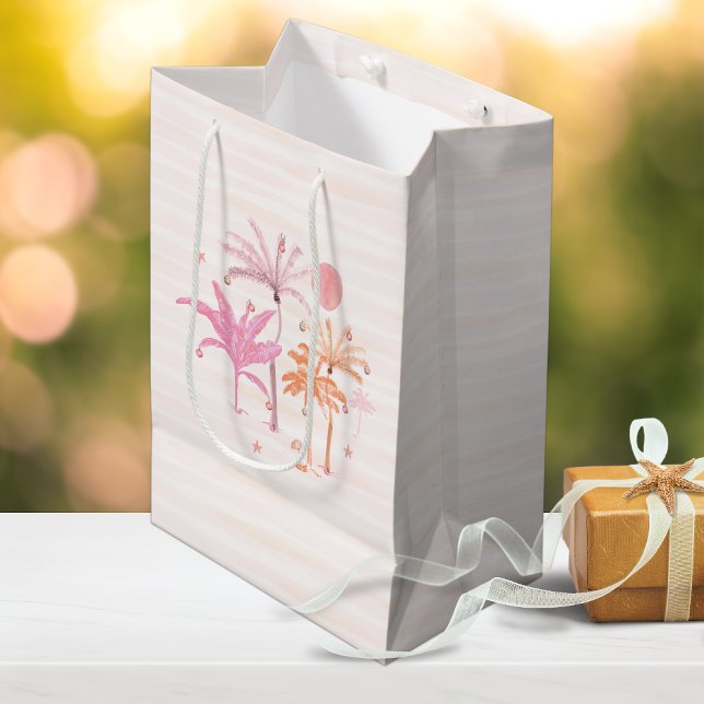 Colourful Tropical Palm Tree Christmas Medium Gift Bag (Creator Uploaded)