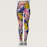 Colourful Tropical Palms, Abstract Cheetah Print Leggings<br><div class="desc">Step out in style with these super fun leggings featuring a whimsical abstract animal print highlighted by colourful botanicals. Perfect for a night out, workout at the gym or tropical beach vacation.</div>
