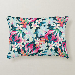 Colourful Tropical Pattern Accent Pillow