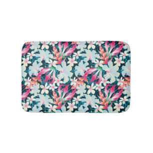 Colourful Tropical Pattern Bath Mat