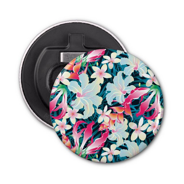 Colourful Tropical Pattern Bottle Opener (Front)