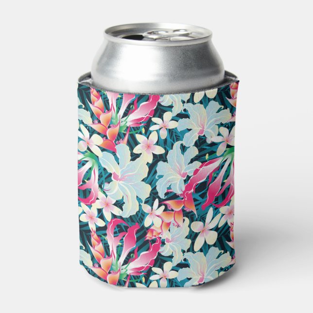 Colourful Tropical Pattern Can Cooler (Can Front)