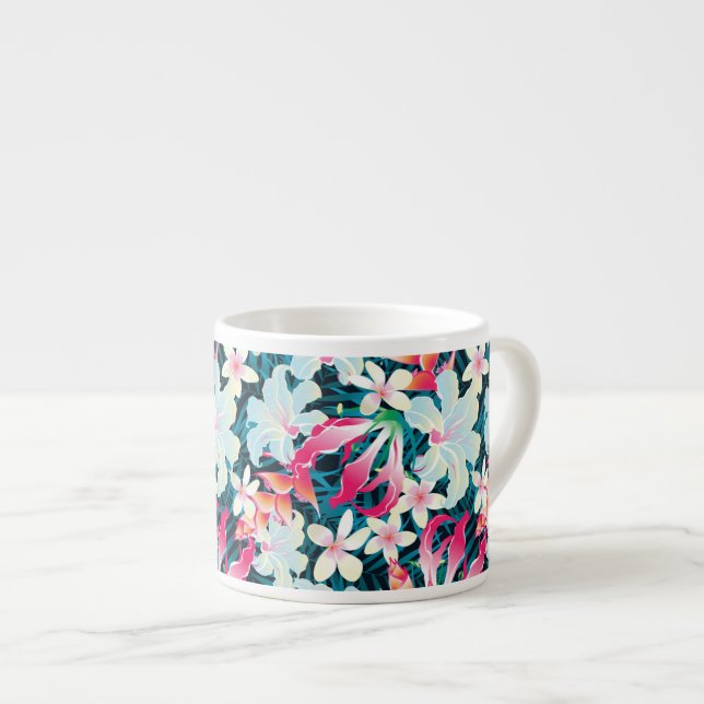 Colourful Tropical Pattern Espresso Cup (Front Right)