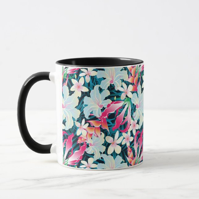 Colourful Tropical Pattern Mug (Left)