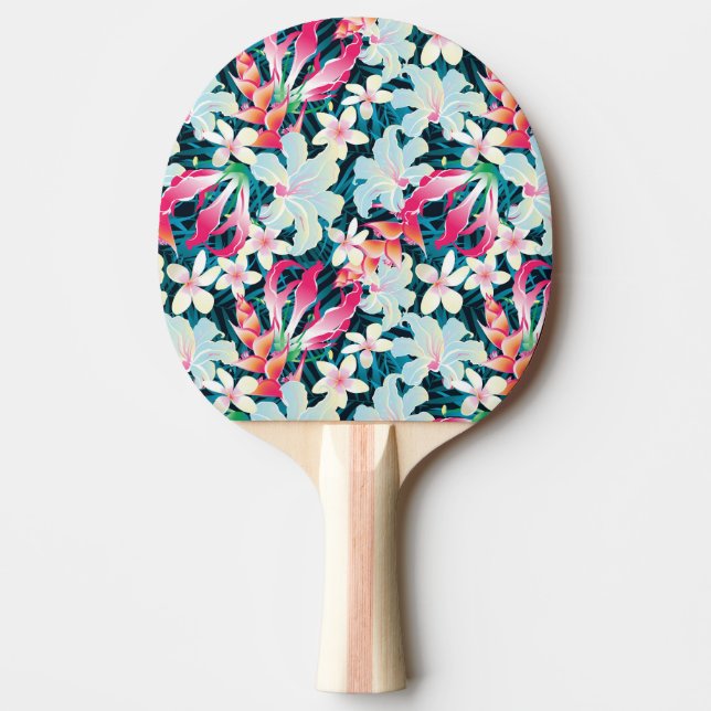 Colourful Tropical Pattern Ping Pong Paddle (Front)