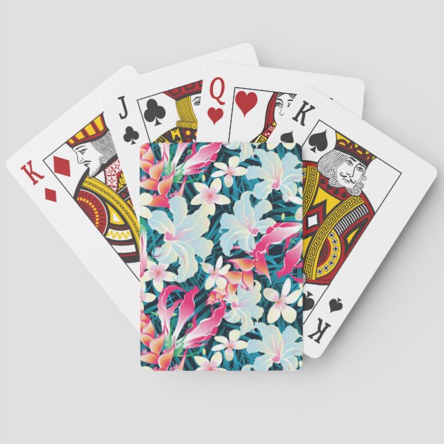 Colourful Tropical Pattern Playing Cards (Back)