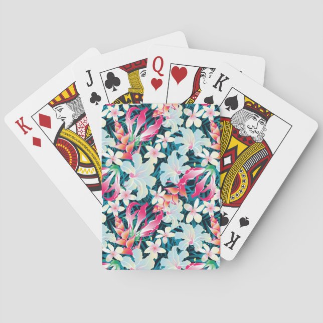 Colourful Tropical Pattern Playing Cards (Back)