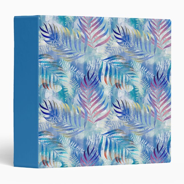 Colourful tropical pattern with palm leaves. binder (Front/Spine)