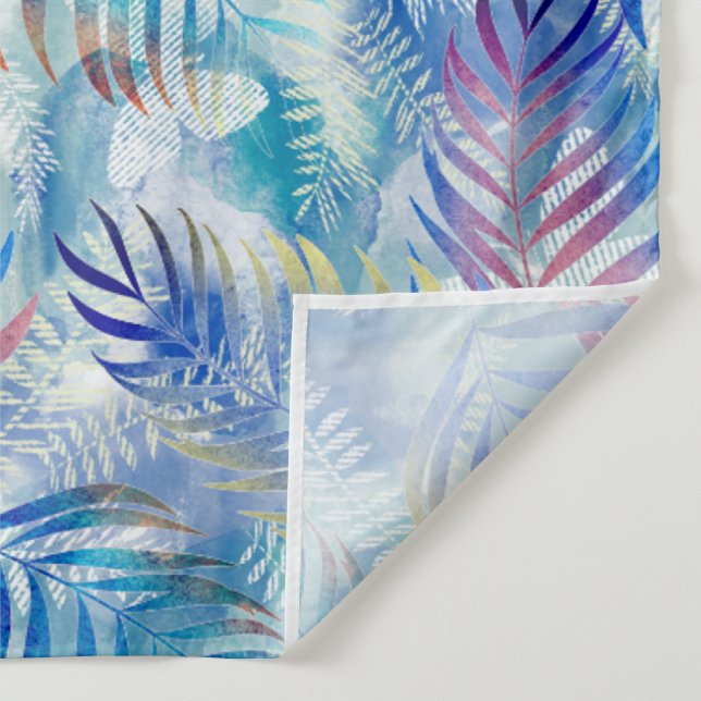 Colourful tropical pattern with palm leaves. tapestry (Detail)