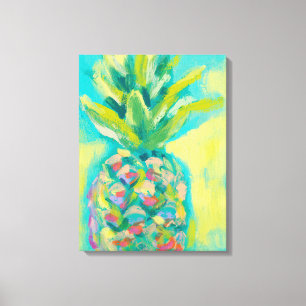 Colourful Tropical Pineapple Canvas Print