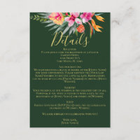Colourful Tropical Pink Flowers Wedding Details