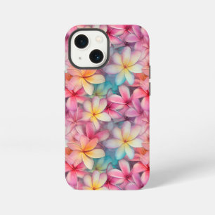 Colourful Tropical Plumeria Frangipani Patterned iPhone 13 Mini Case