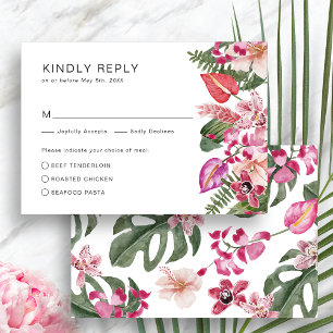 Colourful Tropical RSVP Card