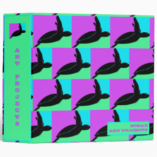 Colourful Tropical Sea Turtle Binder