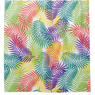 Colourful Tropical Stylized Coconut Leafs Pattern