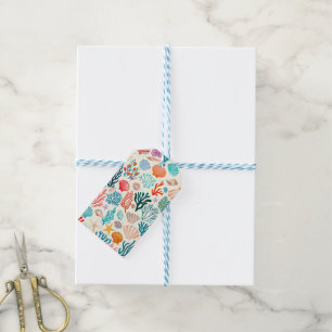 Colourful Tropical Summer Coral Seashell Gift Tags