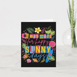 Colourful tropical summer happy quote beach surf card