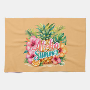 Colourful Tropical Summer Kitchen Towel. Towel
