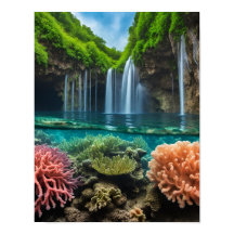 Colourful tropical  waterfalls