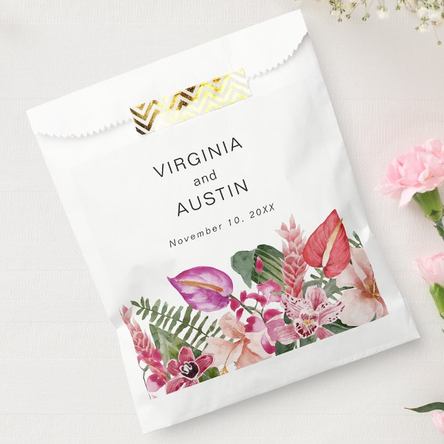 Colourful Tropical Wedding Favour Bag (Bright Colorful Tropical Wedding Favor Bag by Painted Paperie
)