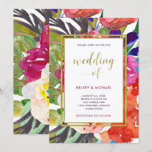 Colourful Tropical Wedding Invitation
