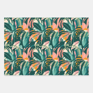 Colourful Tropicals: Monstera Jungle Wrapping Pape Paper Sheet