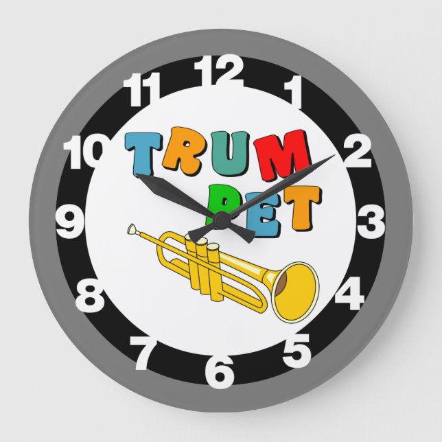 Colourful Trumpet Large Clock (Front)