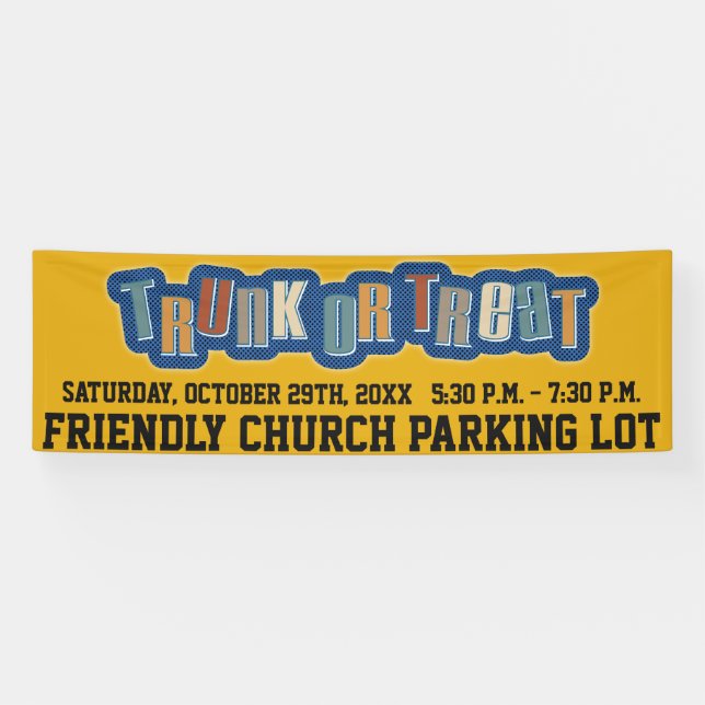 Colourful Trunk or Treat Event Banner (Horizontal)