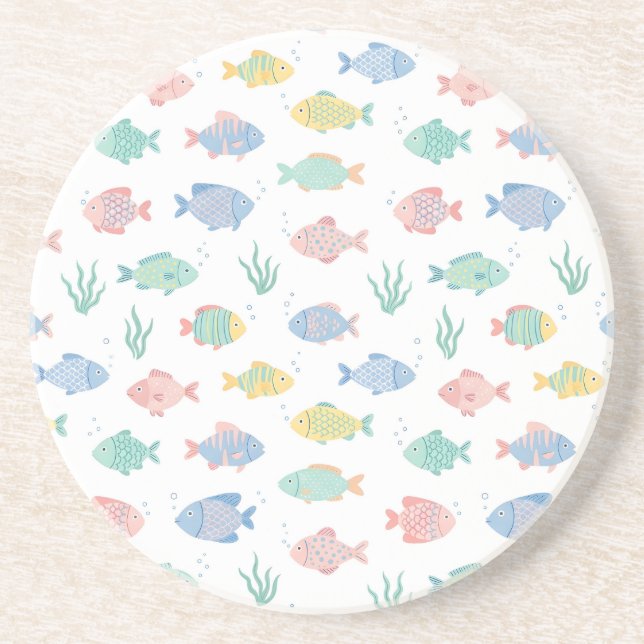 Colourful Tulimet Tropical Fish Pattern Coaster (Front)