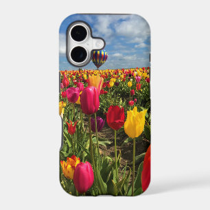 Colourful Tulip Field with Balloon