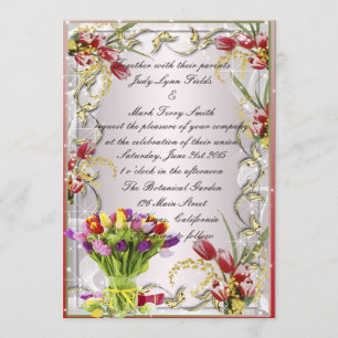 Colourful Tulip Floral Invitation