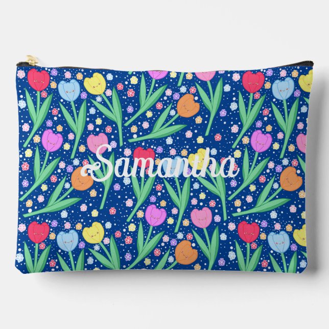 Colourful Tulip Flowers Accessory Pouch (Front)