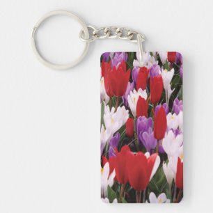 Colourful Tulip Flowers Key Chain