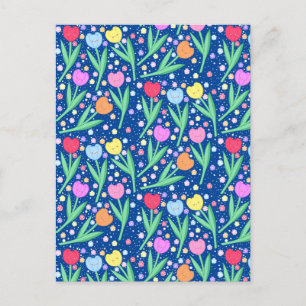 Colourful Tulip Flowers Postcard