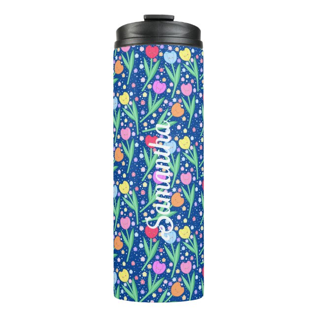 Colourful Tulip Flowers Thermal Tumbler (Front)