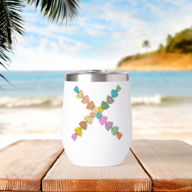 Colourful Tulip Lettered “X” (Beach (Rotated))