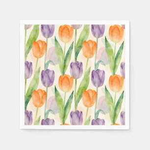 Colourful Tulip Pattern Napkin