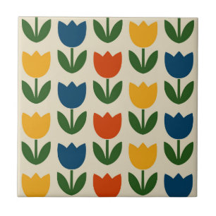 Colourful Tulip Pattern Tile