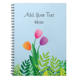 Colourful Tulips and Green Vegetation Notebook