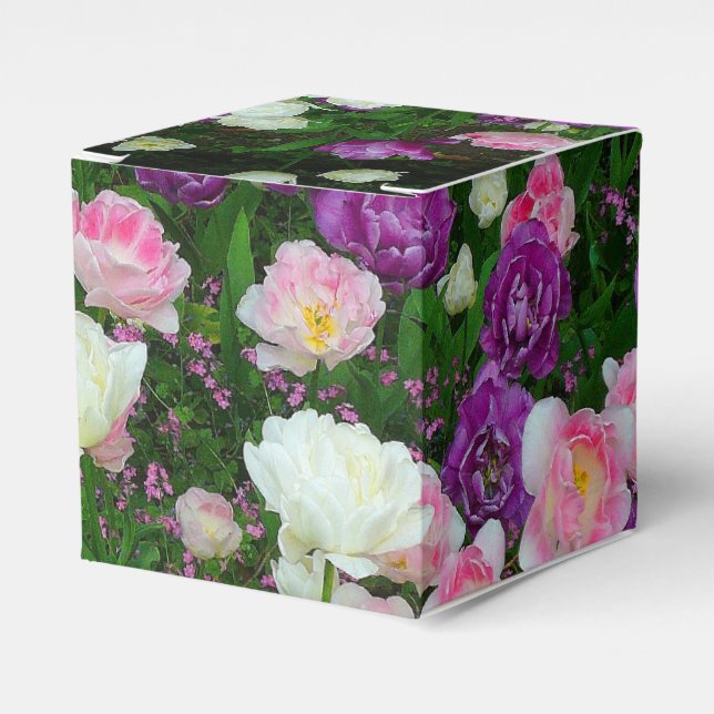 Colourful Tulips Favor Box (Front Side)