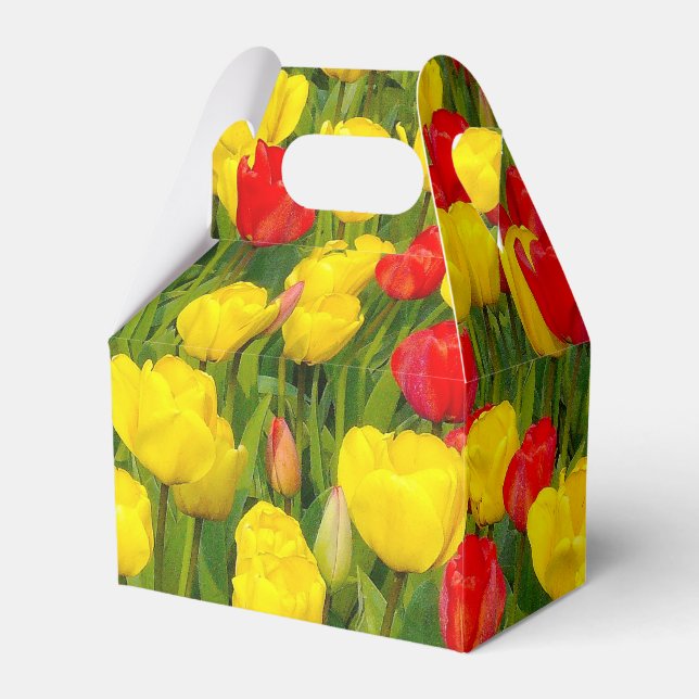 Colourful Tulips Favor Box (Front Side)