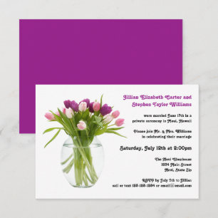 Colourful Tulips in Vase  - Wedding Announcement