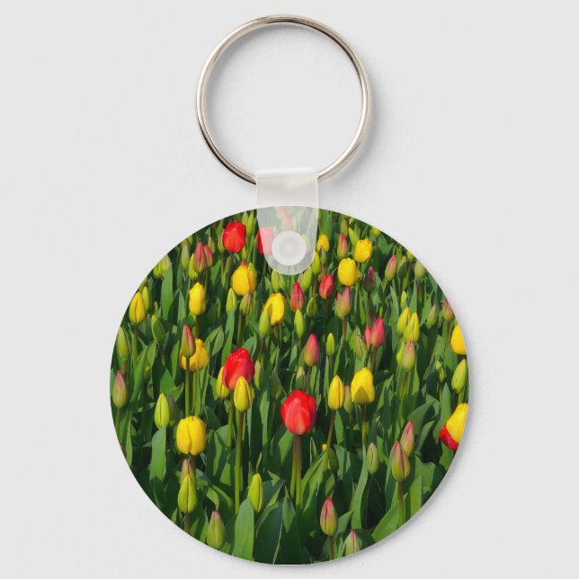 Colourful Tulips Keychain (Front)