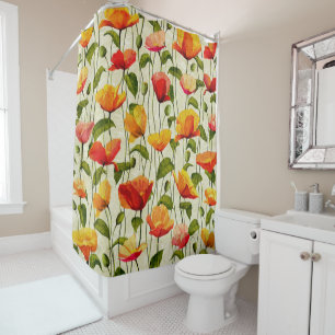 Colourful tulips Patterns With Leaves Veins