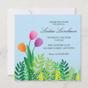 Colourful Tulips Spring Luncheon Invitation