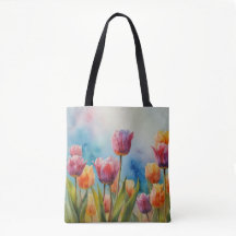 Colourful Tulips tote bag for spring