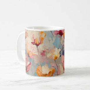 Colourful Tulips Watercolor Floral Pattern Coffee Mug