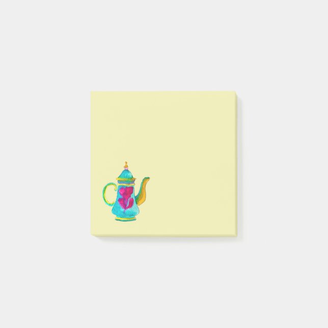 Colourful Turkish teapot watercolor Post-it Notes (Front)