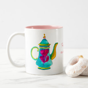 Colourful Turkish teapot watercolor Two-Tone Coffee Mug