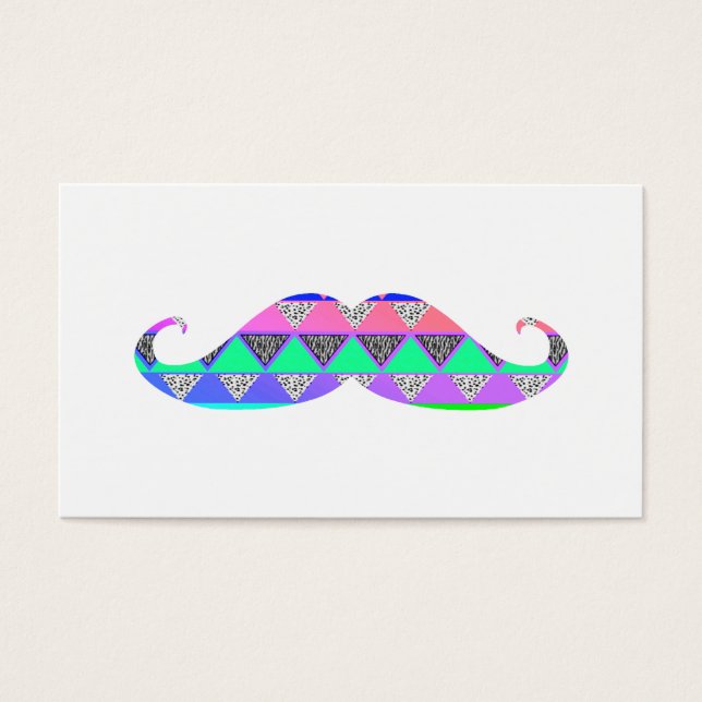 Colourful Turquoise Aztec Pattern Moustache (Front)